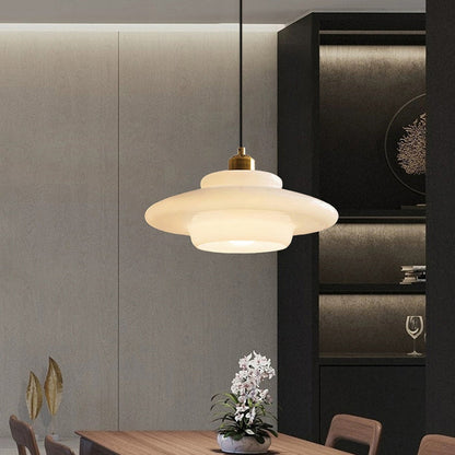 MilkGlass Glow – Soft Ivory Glass Pendant for Serene Ambiance