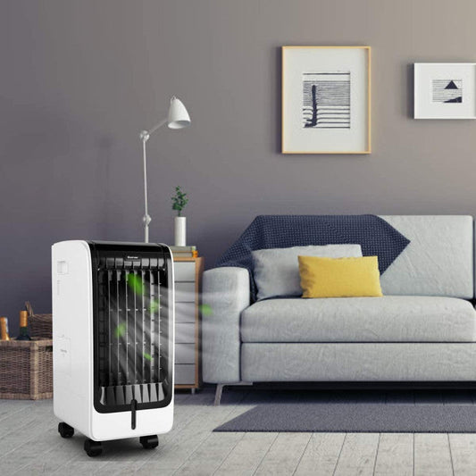 110V Portable Evaporative Cooler – 3-Speed Air Fan with 8-Hour Timer & Water Tank | Personalized Breeze | Ideal for Home & Office Use