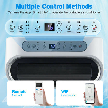 High-Efficiency Portable Smart AC – 12000 BTU WiFi-Connected Air Conditioner with Remote App Control | Easy Climate Solution | Ideal for Apartments
