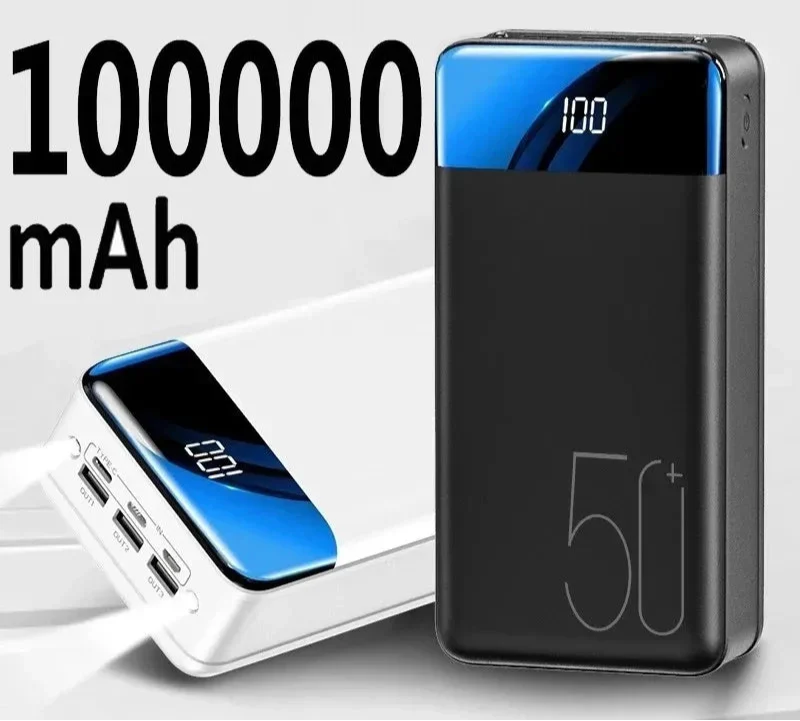 Ultra-Fast Charging Power Bank – 100,000mAh Portable Battery for Phones, Tablets & Laptops