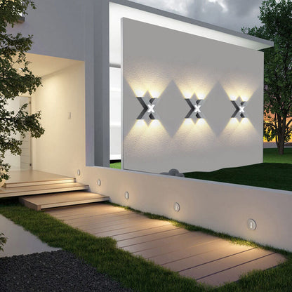 X-Lume Pro – Weatherproof X-Shape LED Wall Light for Enhanced Exterior Illumination