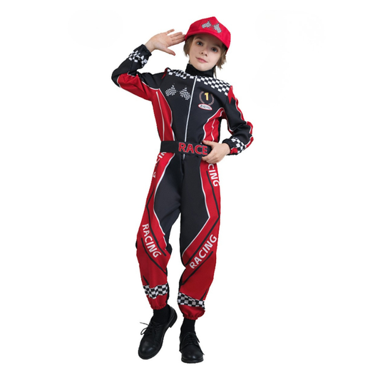 Boys’ Halloween Racing Outfit | Realistic Long Sleeve Jumpsuit