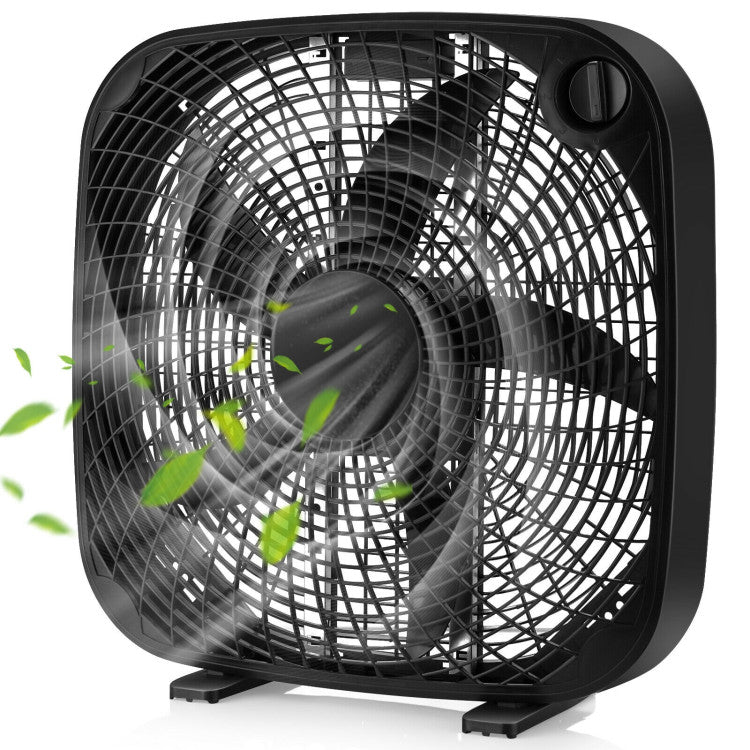 20-Inch Box Floor Fan – High-Performance Cooling Unit with 3-Speed Settings & Manual Control | Strong Breeze | For Room & Garage