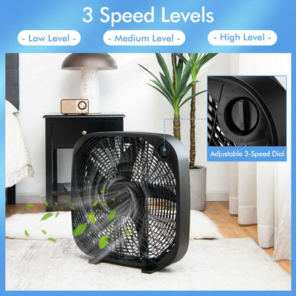 20-Inch Box Floor Fan – High-Performance Cooling Unit with 3-Speed Settings & Manual Control | Strong Breeze | For Room & Garage