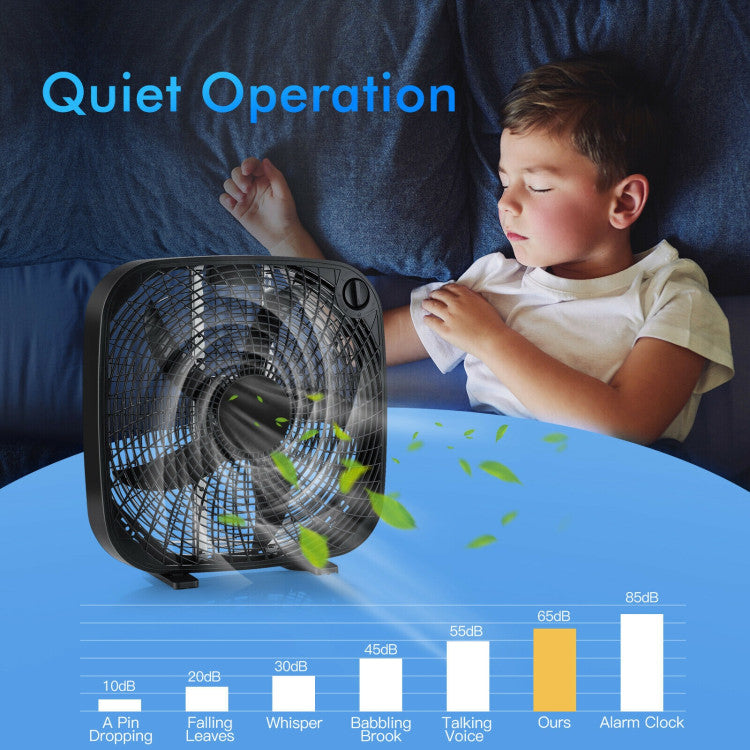 20-Inch Box Floor Fan – High-Performance Cooling Unit with 3-Speed Settings & Manual Control | Strong Breeze | For Room & Garage