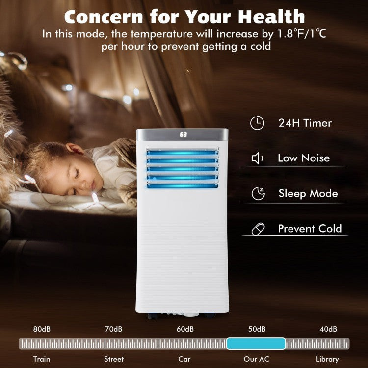 Smart Portable 3-in-1 AC Unit – 10000 BTU with Fan, Dehumidifier & Remote | Versatile Room Cooling | Perfect for Apartments & Studios