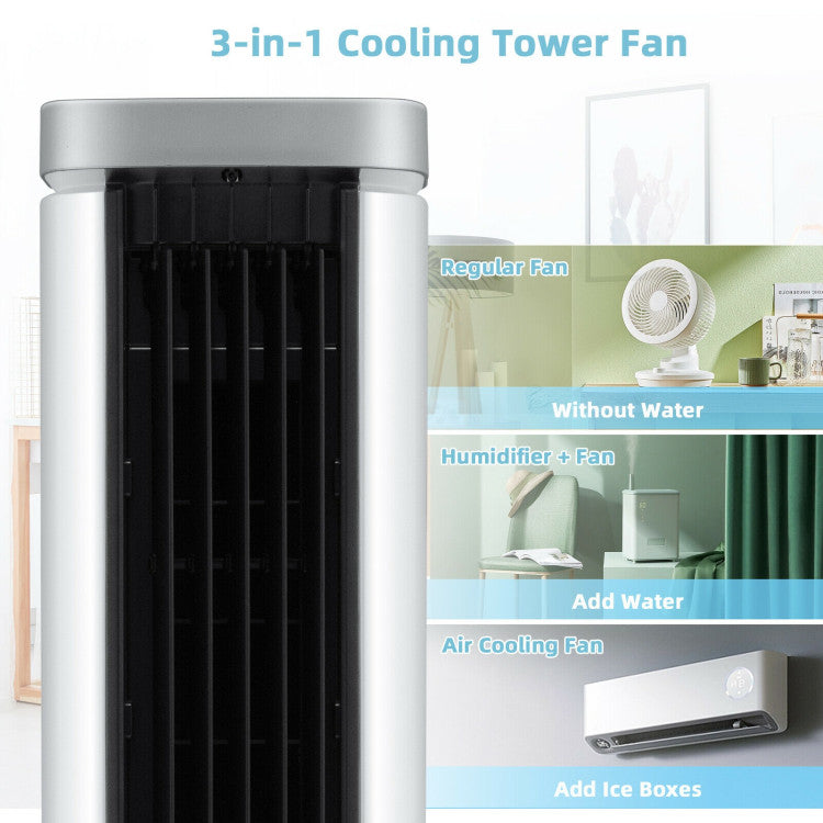 Space-Saving Air Cooling Unit – 3-in-1 Fan with Timer & Humidifier Mode | Easy to Move | For Everyday Indoor Comfort