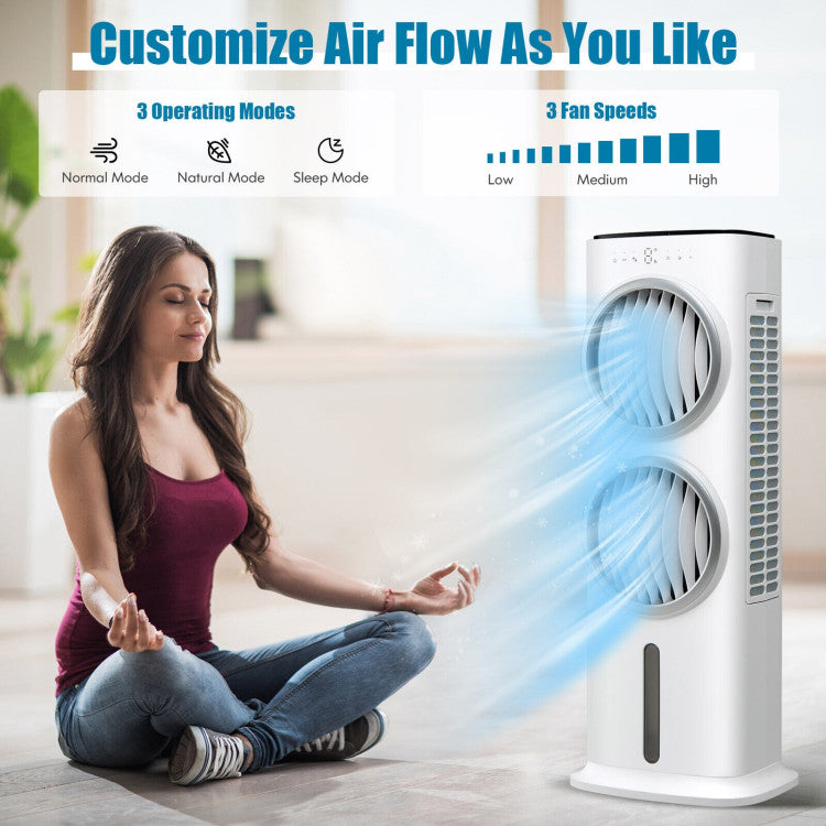 3-in-1 Evaporative Air Fan with Remote – Quiet Cooling System & 9-Hour Timer | Custom Climate | For Indoor Comfort Zones