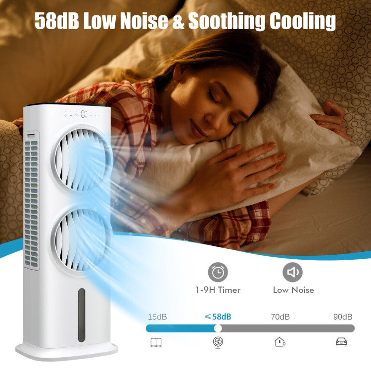 3-in-1 Evaporative Air Fan with Remote – Quiet Cooling System & 9-Hour Timer | Custom Climate | For Indoor Comfort Zones