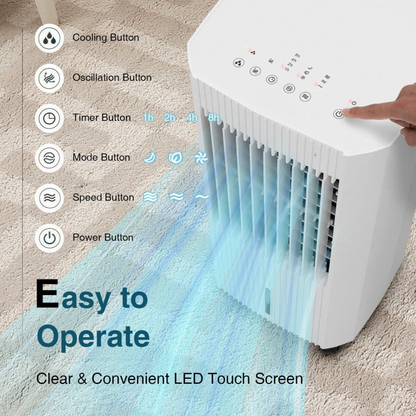 Multi-Mode Air Cooling System – Efficient Evaporative Cooler with Adjustable Speeds | Hassle-Free Mobility | Perfect for Any Room
