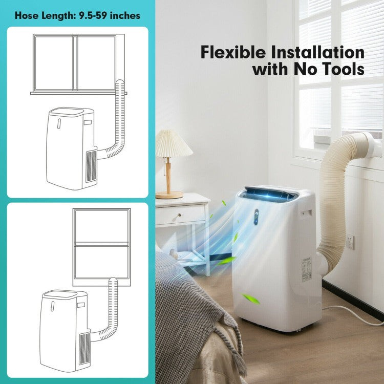 High-Efficiency Portable Smart AC – 12000 BTU WiFi-Connected Air Conditioner with Remote App Control | Easy Climate Solution | Ideal for Apartments