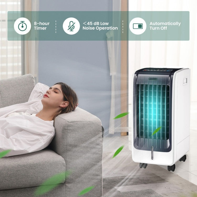 110V Portable Evaporative Cooler – 3-Speed Air Fan with 8-Hour Timer & Water Tank | Personalized Breeze | Ideal for Home & Office Use