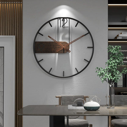 SteelGrove – Modern Wall Clock in Steel and Walnut with Industrial Elegance