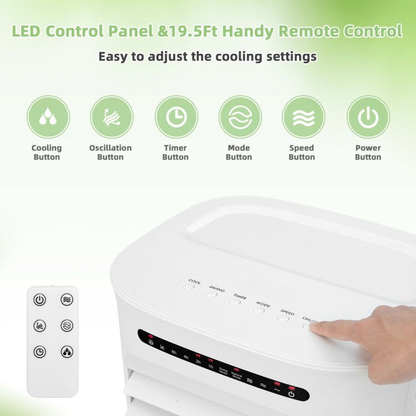 Smart 4-in-1 Air Cooling System – Compact Portable Evaporative Fan with Timer & Multi-Speed Modes | Targeted Comfort | For Personal & Indoor Use