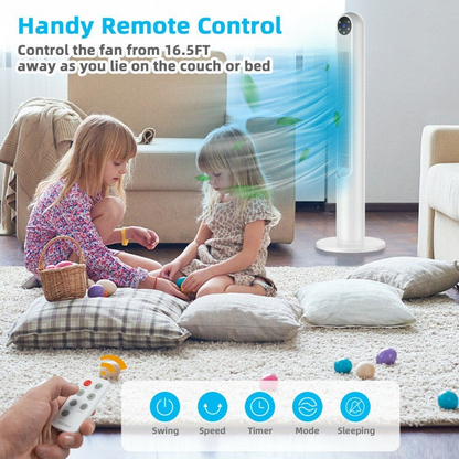 42-Inch Oscillating Tower Fan – Slim Design with LED Display & Remote Control | Quiet & Efficient | For Modern Living Spaces