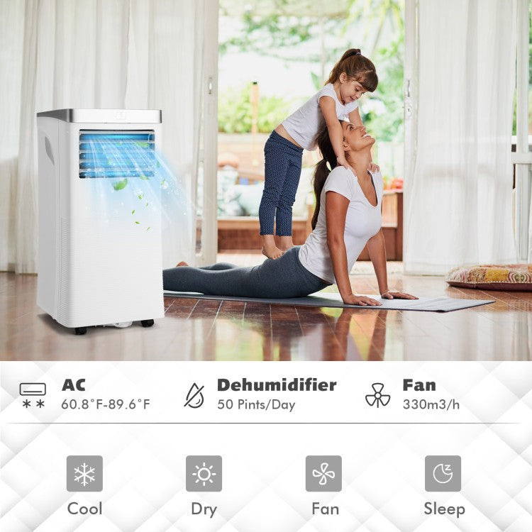 Smart Portable 3-in-1 AC Unit – 10000 BTU with Fan, Dehumidifier & Remote | Versatile Room Cooling | Perfect for Apartments & Studios