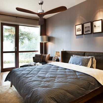 Remote-Controlled Ceiling Fan – 132 cm Brushed Nickel with Modern Design | Stylish Comfort | For Contemporary Home Interiors