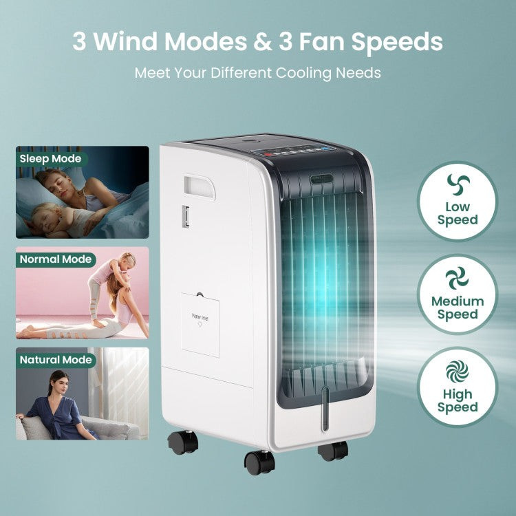 110V Portable Evaporative Cooler – 3-Speed Air Fan with 8-Hour Timer & Water Tank | Personalized Breeze | Ideal for Home & Office Use