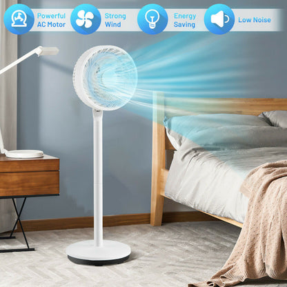 Compact 9-Inch Standing Fan – Silent Operation with Tilt & Oscillation | Customizable Airflow | For Bedrooms & Desks