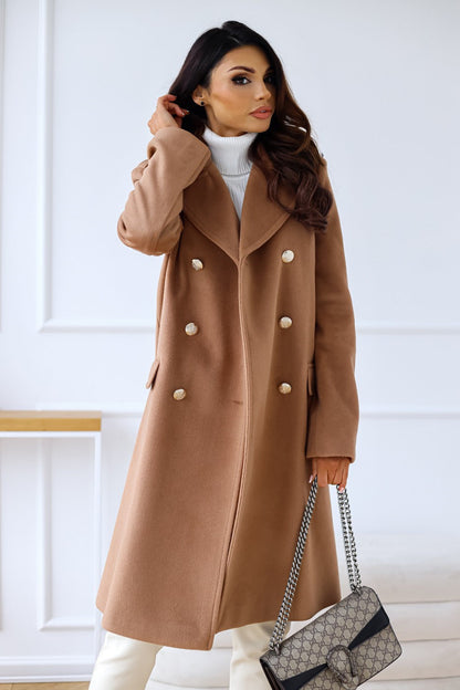 Loretta | Women's Winter Wool Coat – Chic Double-Breasted Trench Design