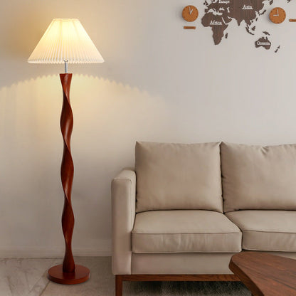 AmberHue | Artistic Japanese Walnut Floor Lamp