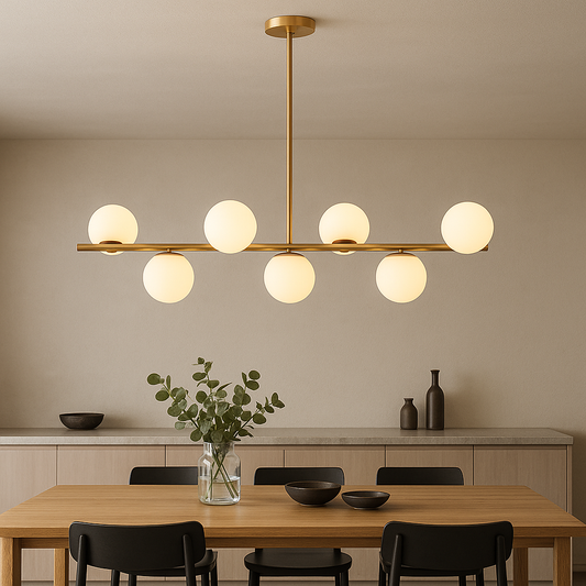 Arvion | Elegant Gold Chandelier Pendant Lamp for Dining or Kitchen
