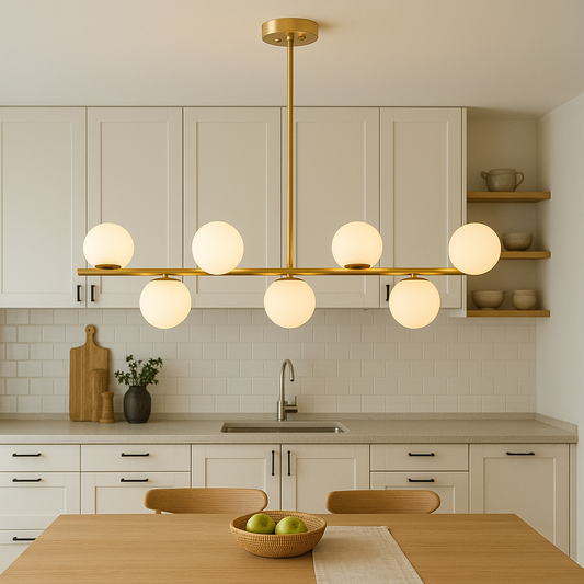 Arvion | Elegant Gold Chandelier Pendant Lamp for Dining or Kitchen