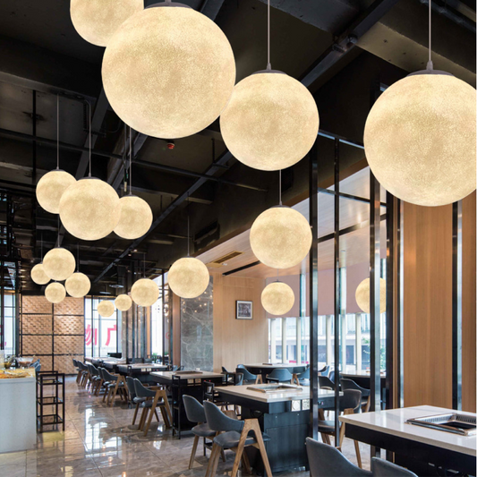 Auralis | Glowing Moon Pattern Hanging Lamp