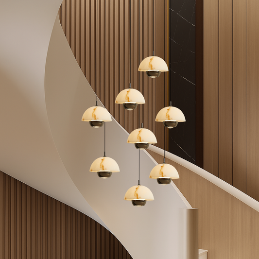 AureaStone | Decorative 8 Heads Marble Staircase Chandelier