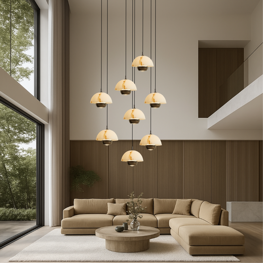 AureaStone | Decorative 8 Heads Marble Staircase Chandelier