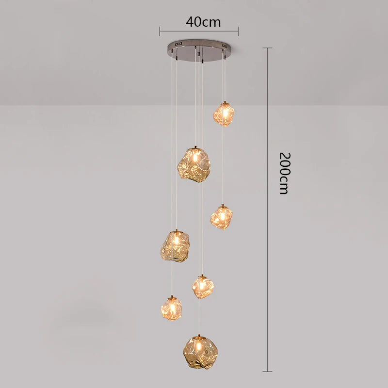 Aurifera | Sculptural Beauty of Scandinavian Villa Staircase Chandelier