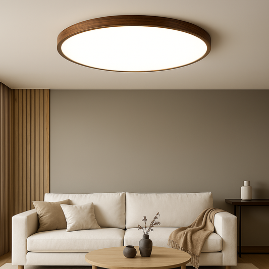 Aurivra | Modern Ceiling Lamp with Dark Wood Grain for Stylish Interiors