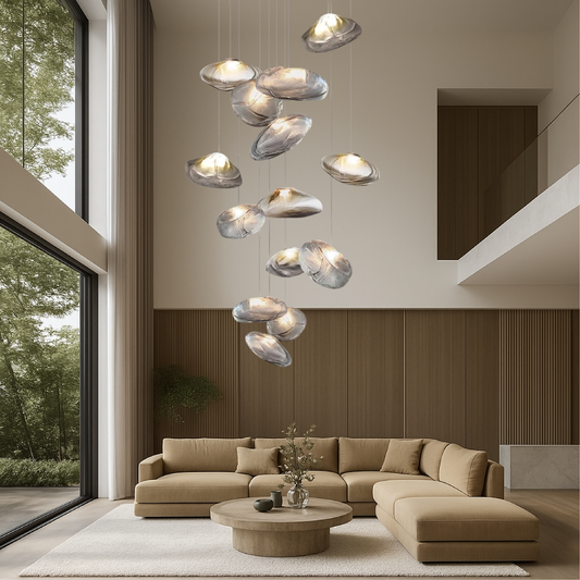AuroraLume  | Elegant Nordic Glass Villa Chandelier