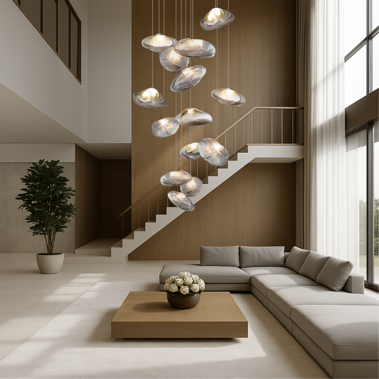 AuroraLume  | Elegant Nordic Glass Villa Chandelier