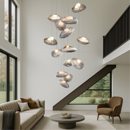 AuroraLume  | Elegant Nordic Glass Villa Chandelier