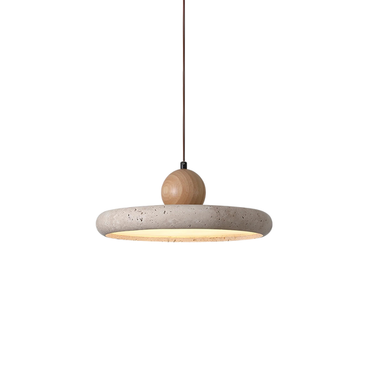 Aurvra | Travertine-Inspired Modern Wood Pendant Light