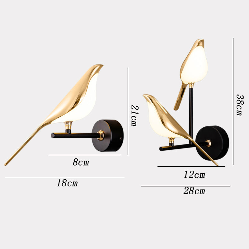 AvisLumina | Modern Elegance Wall Lamp in the Shape of Birds