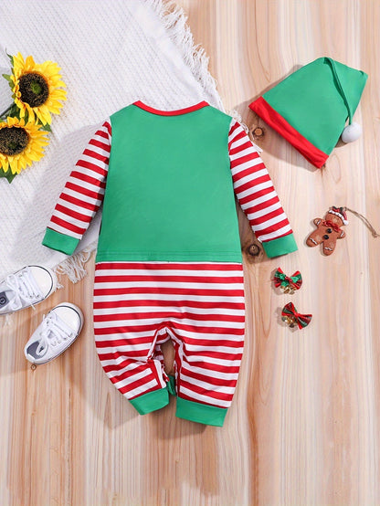 Baby Festive Elf Romper | Long Sleeve Halloween Costume