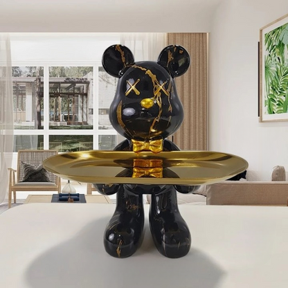 GrizzlyButler Figurine – A decorative bear figurine that includes a functional tray.