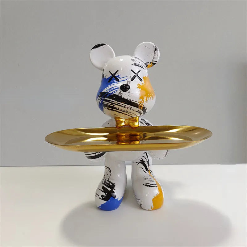GrizzlyButler Figurine – A decorative bear figurine that includes a functional tray.