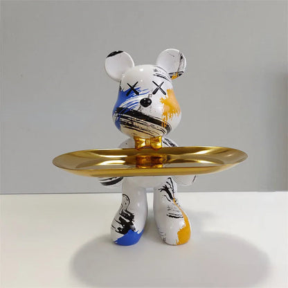 GrizzlyButler Figurine – A decorative bear figurine that includes a functional tray.