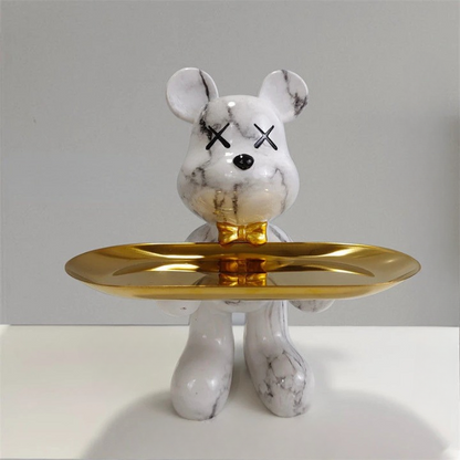 GrizzlyButler Figurine – A decorative bear figurine that includes a functional tray.