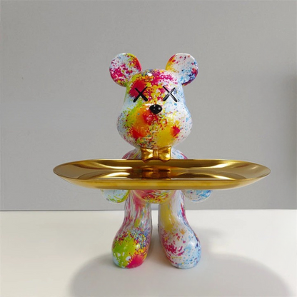 GrizzlyButler Figurine – A decorative bear figurine that includes a functional tray.