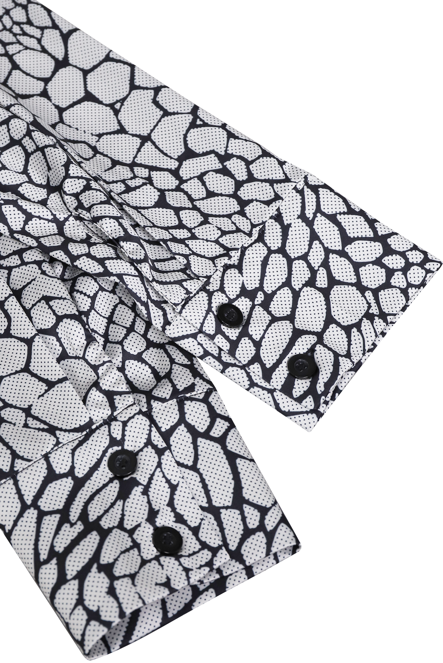 Black White Snake Print Satin Blouse by All City Mart