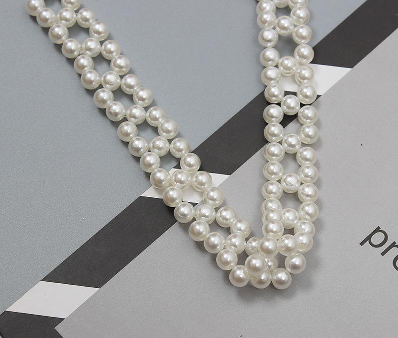 Braided Faux Pearl Wide Waist Belt by All City Mart