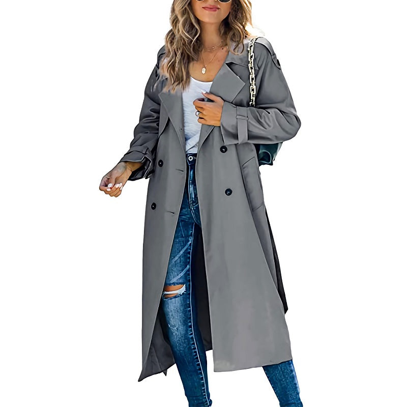 Marcella | Elegant Long Trench Coat for Women – Modern Style with Classic Charm