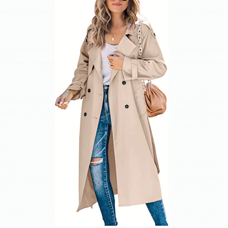 Marcella | Elegant Long Trench Coat for Women – Modern Style with Classic Charm