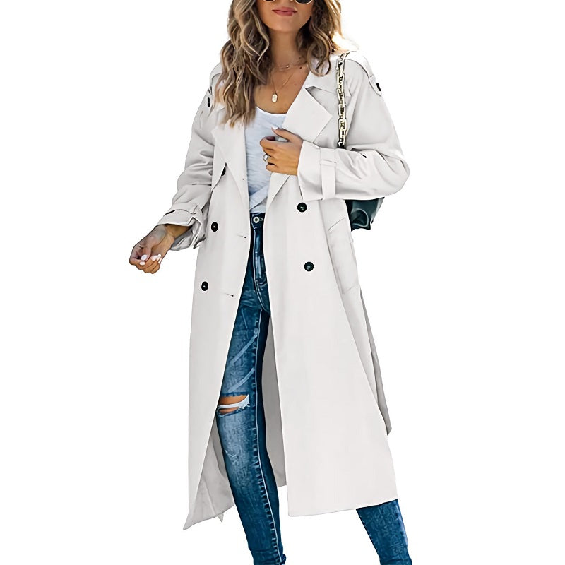 Marcella | Elegant Long Trench Coat for Women – Modern Style with Classic Charm
