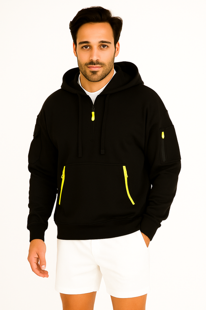 Manuel | Stylish Everyday Men’s Hoodie with Half-Zip Design