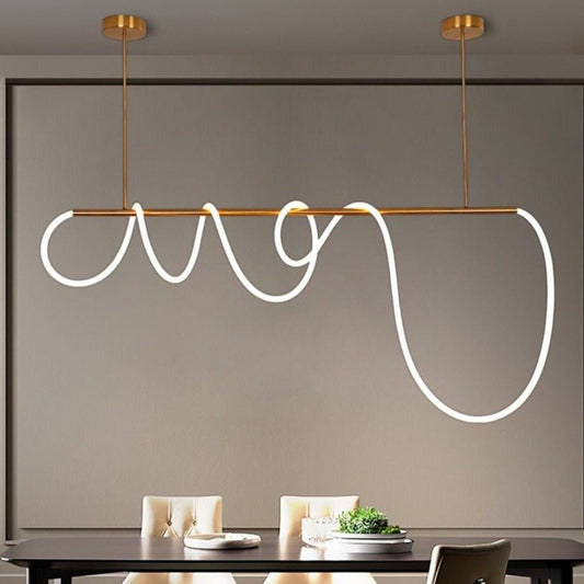 LumaCurve – Sleek Hanging LED Fixture with Contemporary Design and Flexible Suspension
